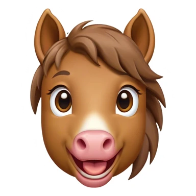 Cinematic Comical Brown Welsh Pony Portrait Emoji, Head tilted dramatically with an exaggeratedly amused expression, featuring a robust, glossy brown color, wide, comically expressive eyes full of playful disbelief, and a subtly animated, perky head, Simplified yet hilariously expressive features, highly detailed, glowing with a slightly sassy earthy glow, high shine, dramatic yet playful, stylized with an air of cheeky equine mischief, soft glowing outline, capturing the essence of a meme-worthy brown Welsh pony that looks ready to trot its way into viral fame! sticker