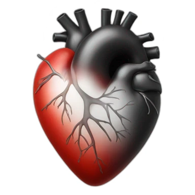 black red white real Heart sticker