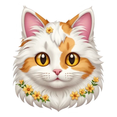 кіт з квітами та зірками sticker