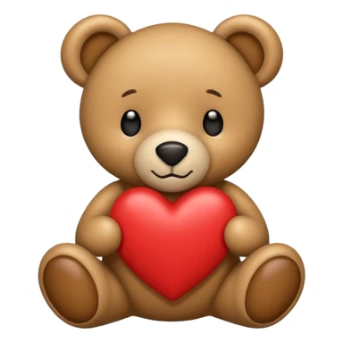 teddy bear with the words I love you written on it sticker