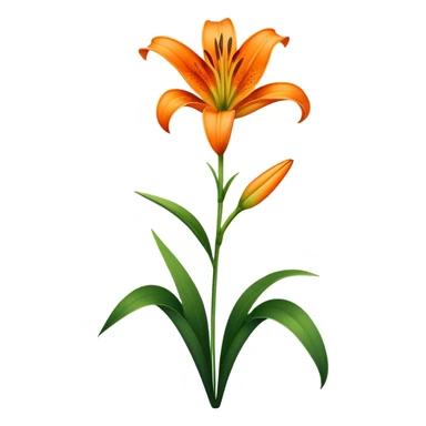 single Vibrant Orange Lily, straight stem sticker