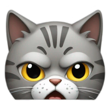 angry cat with computer sticker