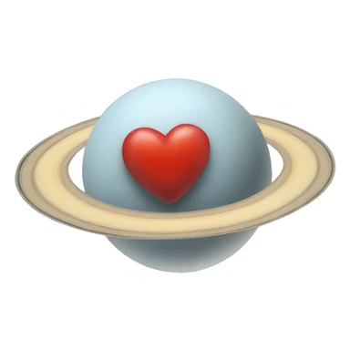 heart shape saturn sticker