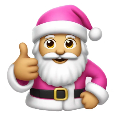 Santa thumbs up in pink sticker