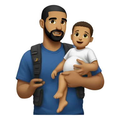 Drake holding a babby sticker