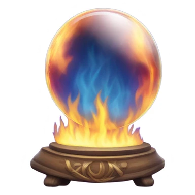 fortune telling ball in fire sticker