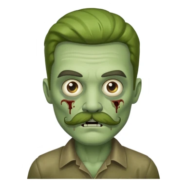 zombie with mustache sticker