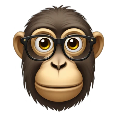 Sad monkey with glasses sticker