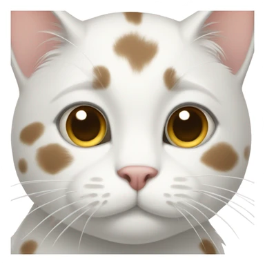 white cat with gray/brown spots sticker