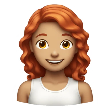 smiling girl with red hair sticker