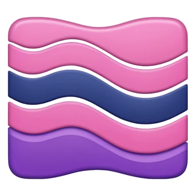 A wavy pink and navy rectangle with a purple stripe in the middle sticker