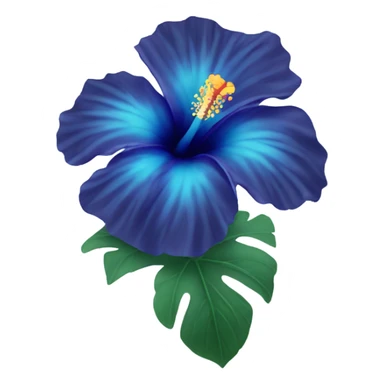 Blue hibiscus flower sticker