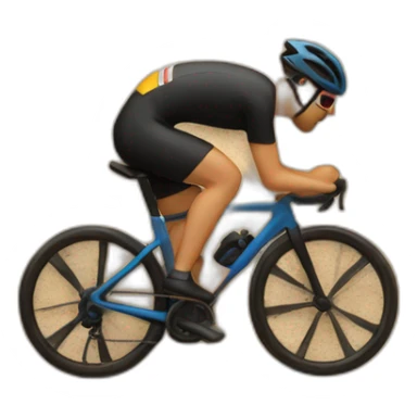 a cyclist spins on the sand sticker