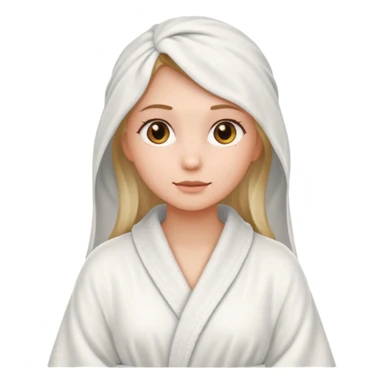 A girl with a robe and a towel sticker