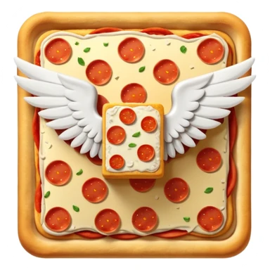 Pizza Lucky Block with white wings  sticker