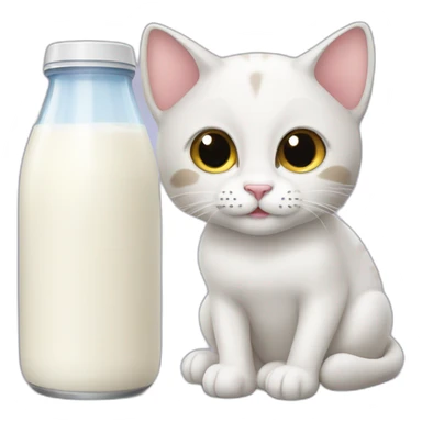 Cat drink milk sticker