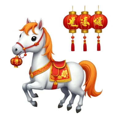 help me develop 10 emoji stickers, for CNY, cartoon horse stickers sticker