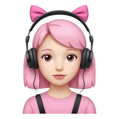 Audífonos con moños rosas sticker