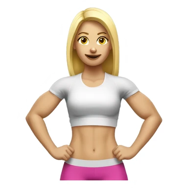 blonde gym girl with dumbbells sticker