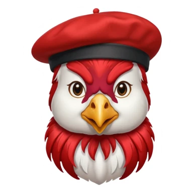 rooster wearing beret sticker