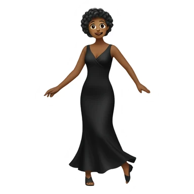 Lady dancing with black dress sticker