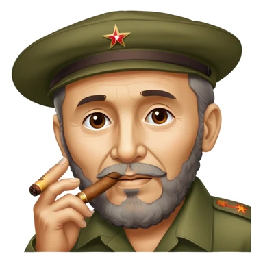 Fidel Castro with a cigar sticker