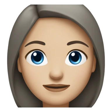 white woman with straight dark brown hair and blue eyes and neutral suit, no tie. sticker