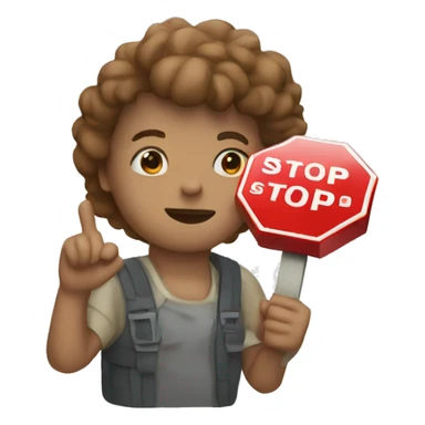 holding a stop sign sticker