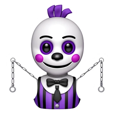 The Puppet Marionette from Five Nights at Freddy's with white face and purple tears sticker
