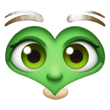 Green heart eyes sticker