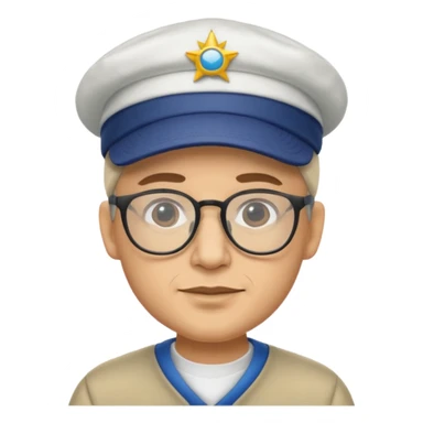 SEÑOR BLANCO CON GAFAS Y GORRA sticker