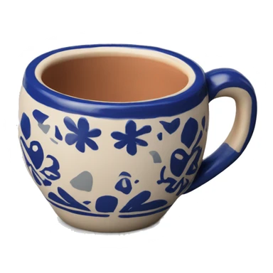 Realistic clay talavera mug isolated.  sticker