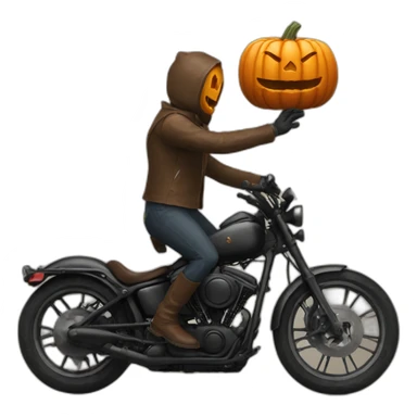 Headless rider but with a pumpkin head sticker