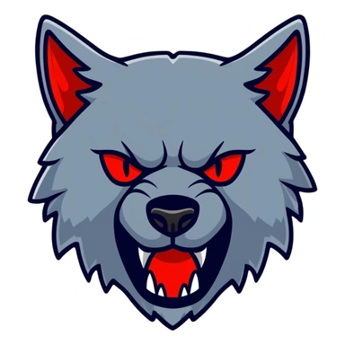 Howler wolf mask with red tear markings sticker