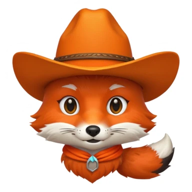 fox with cowboy hat sticker