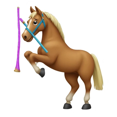 Horse doing gymnastics and playing the flute  sticker