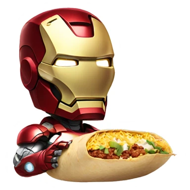 Iron man eating a burrito  sticker