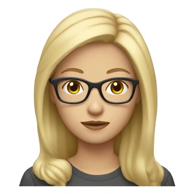 Blonde hair female with glasses sticker