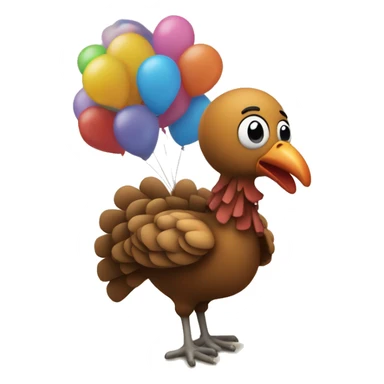 A whimsical balloon shaped like a turkey sticker