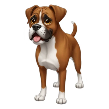Brown Boxer dog happy face sticker