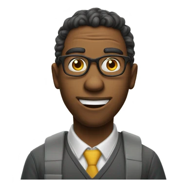 Nerd making a really goofy face sticker