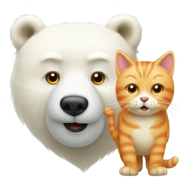 Polar bear and orange cat sticker
