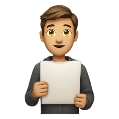 guy holding menu sticker