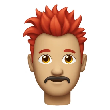Man with red Mohawk and goatee sticker
