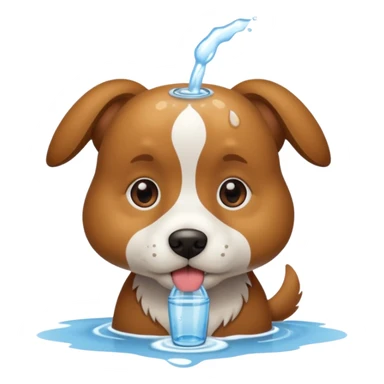 Dog drinking water sticker