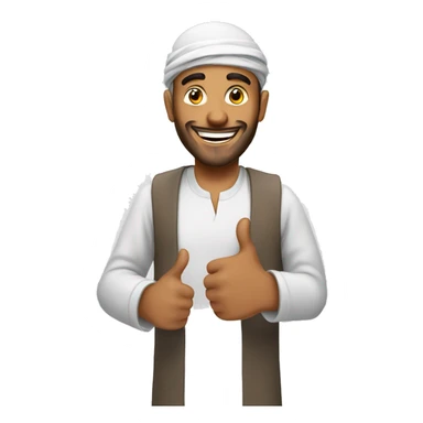 Smling Arabic man showing thumbs up  sticker