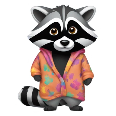 Raccoon in pajama sticker
