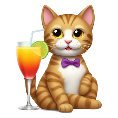Cat drinking cocktail  sticker