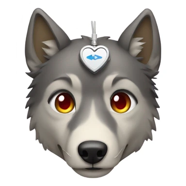 Wolf wearing a heart monitor  sticker