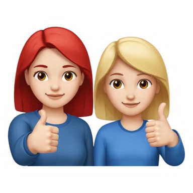 

a girl with a thumb ups and one with thumbs down 


 sticker